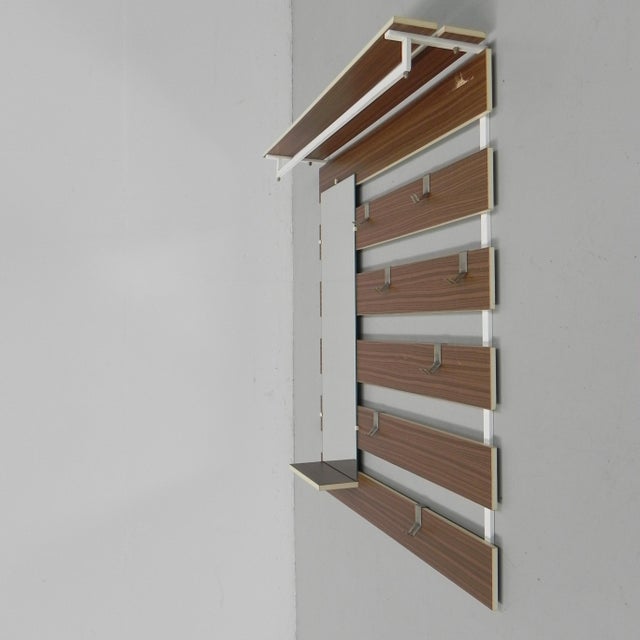 Vintage Wall Coat Rack with Hooks and Mirror, 1960s For Sale - Image 12 of 18