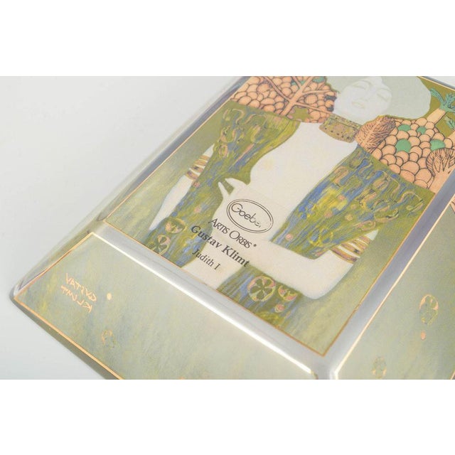 Rectangular Glass Bowl with Gustav Klimts Judith I Motif by Goebel, 1980s For Sale - Image 4 of 5