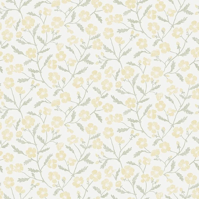 Sample - Boråstapeter Mira Wallpaper in Yellow For Sale