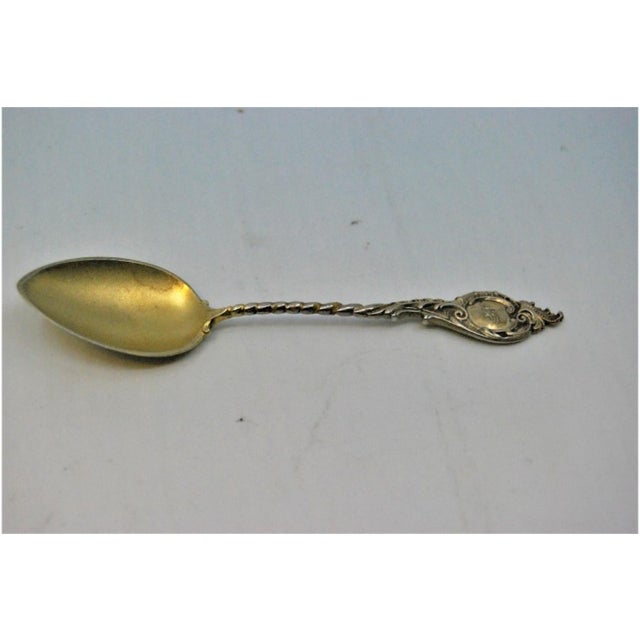 Coffee Spoons in Gilded Silver and Embossed Scrolls, Set of 9 For Sale - Image 4 of 6