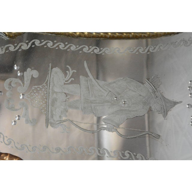 White Pair of Antonibon Ceramic Hand Painted Mirrors With Etched Glass For Sale - Image 8 of 11