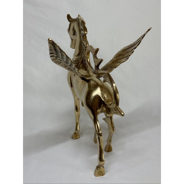 Large 11” Brass Pegasus Winged Horse Figurine For Sale - Image 10 of 12