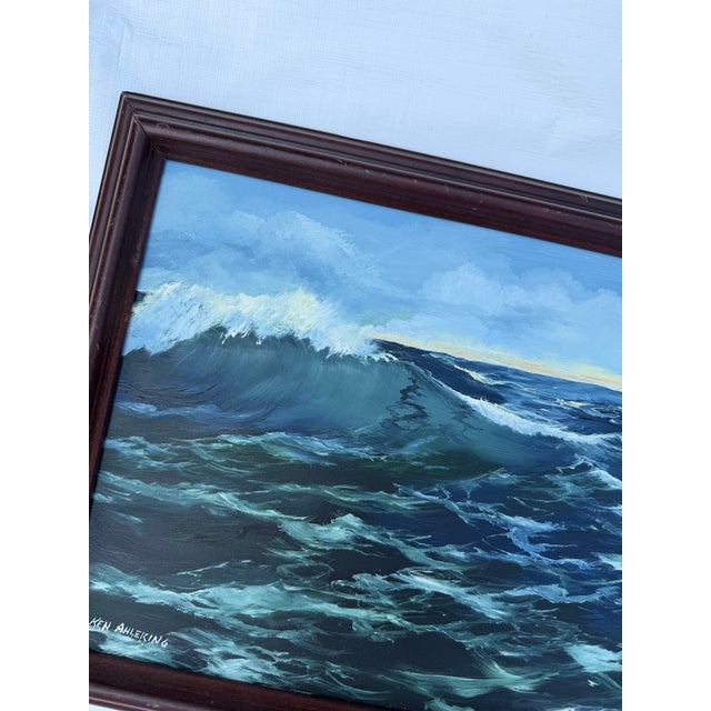 2000 - 2009 Original Nautical Seascape Oil Painting in Frame, Signed by Artist For Sale - Image 5 of 6