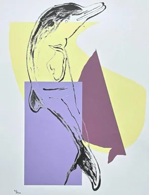 After Andy Warhol, Dolphin - Yellow, 1980s, Lithograph