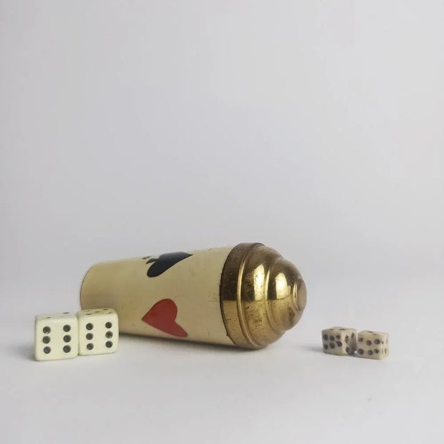 Black Mid-Century Cube Cup in Enamelled Copper with 4 Dice, Set of 5 For Sale - Image 8 of 9