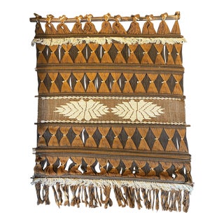 1960s Mid-Century Modern Handmade Textile Wall Hanging For Sale