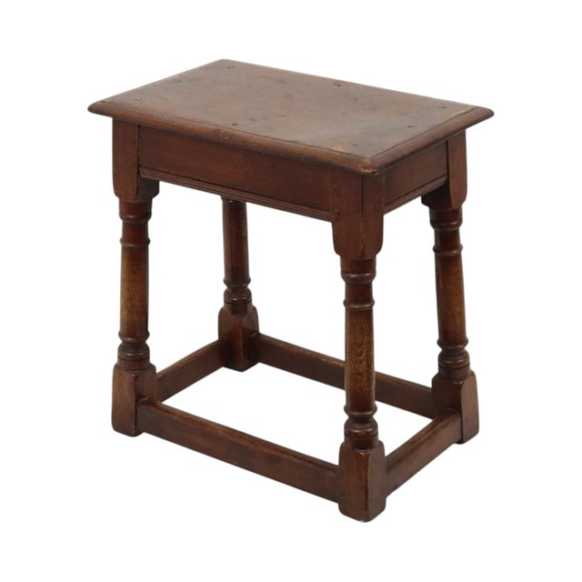 Antique Oak English Joint Stool, in Good conditions. Designed before 1890