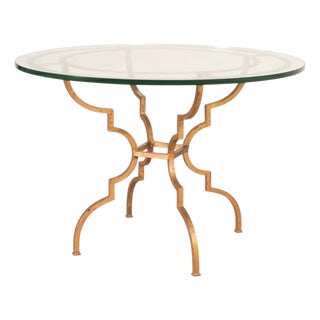 French Gilded Iron Hollywood Regency Breakfast or Center Table For Sale