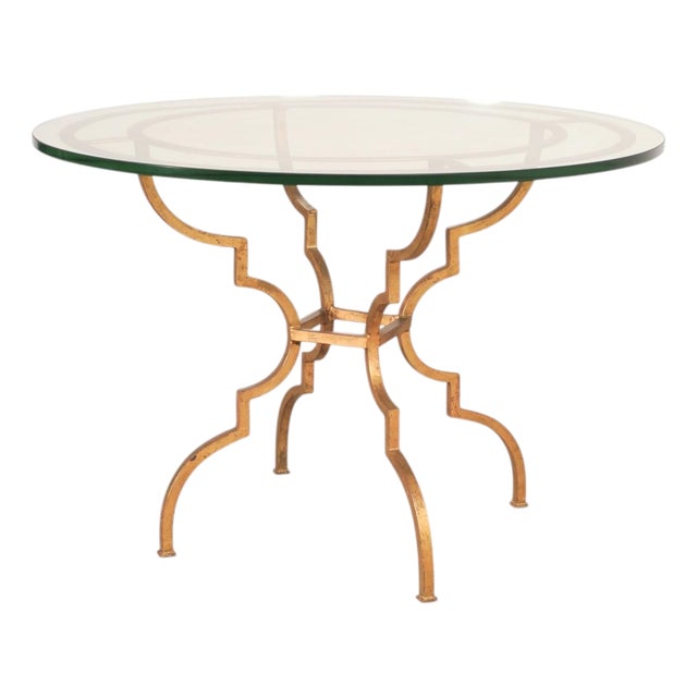 French Gilded Iron Hollywood Regency Breakfast or Center Table For Sale