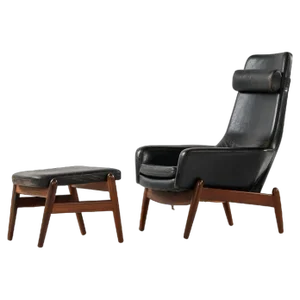 Set of Model Ms 30 Easy Chair with Stool by Madsen & Schubell, 1960s