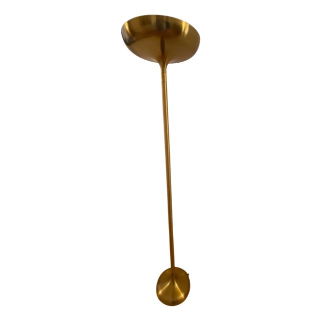 Gold Metal Floor Lamp by Mauro Marzello, 1980s For Sale