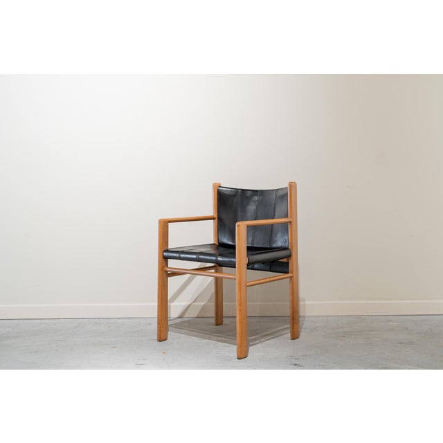 Armchair in Walnut and Leather by Gianfranco Frattini for Bernini, Italy, 1981 For Sale - Image 10 of 10