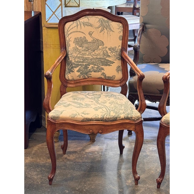 French Pair of 19th Century French Walnut Armchairs For Sale - Image 3 of 13
