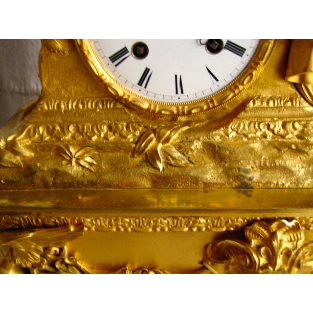 Metal Early 19th Century French Charles X Gilded Bronze Mantel Clock For Sale - Image 7 of 15