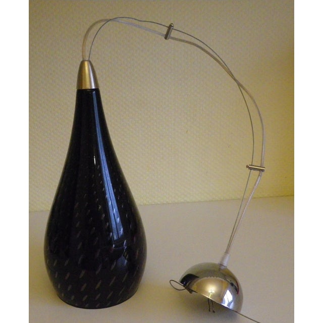 Vintage Pendant Light in Black-Tinted Double-Layered Glass, 1990s For Sale - Image 4 of 16