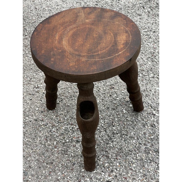 Sculptural Tripod Stool by Gabriel Lucas, Brittany, 1970 For Sale - Image 16 of 18