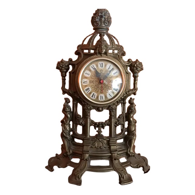 Metal Fireplace Wall Clock, 1970s For Sale