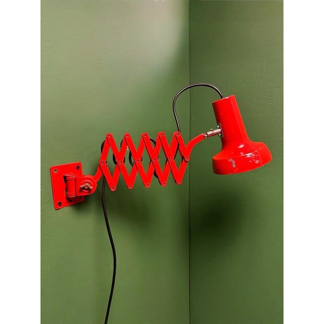 Bright Orange Scissor Lamps by SIS, Germany, 1970s For Sale - Image 3 of 10