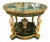 Monumental French Empire Center Table in Bottle Green With Gold Leaf, Bronze Caryatid Figures & Glass Top For Sale