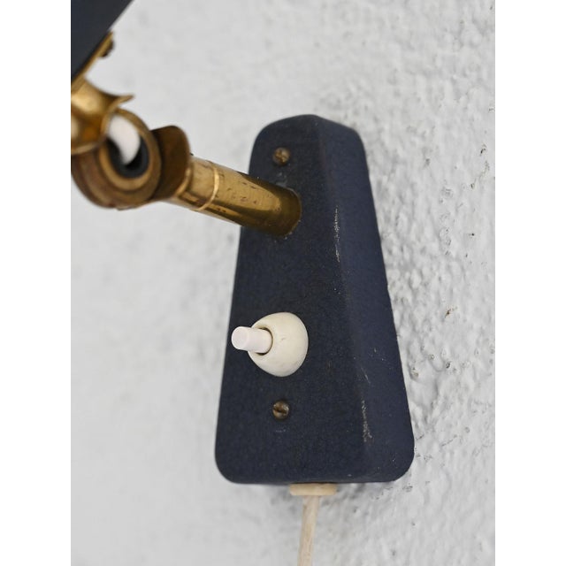 Scandinavian Blue Wall Light, 1950s For Sale - Image 6 of 7