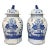 Chinoiserie White & Blue Flower Baluster Ginger Jars - a Pair For Sale