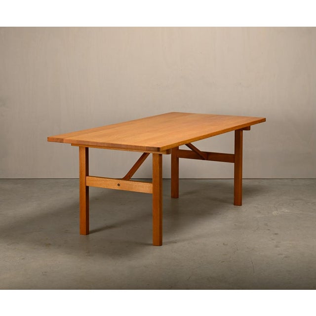 Brown Vintage Danish Oak Dining Table by Børge Mogensen, 1960s For Sale - Image 8 of 18