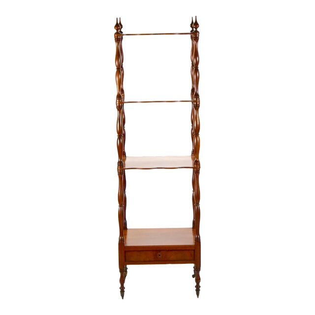 Mahogany Wood Regency Style Four Tiered Display Etagere For Sale