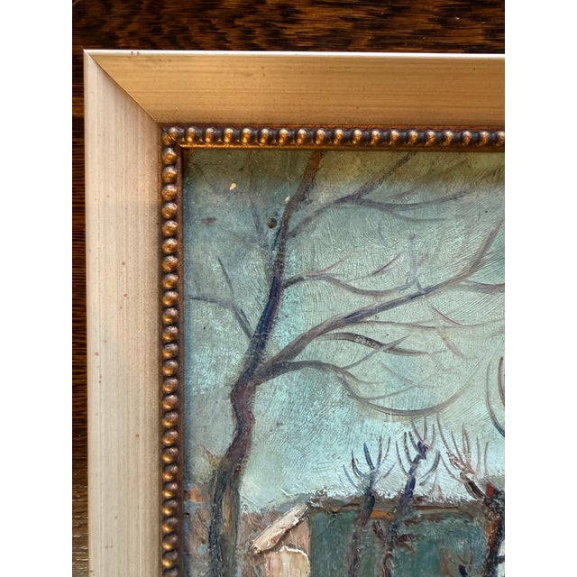 Traditional Vintage French Street Scene Painting For Sale - Image 3 of 3