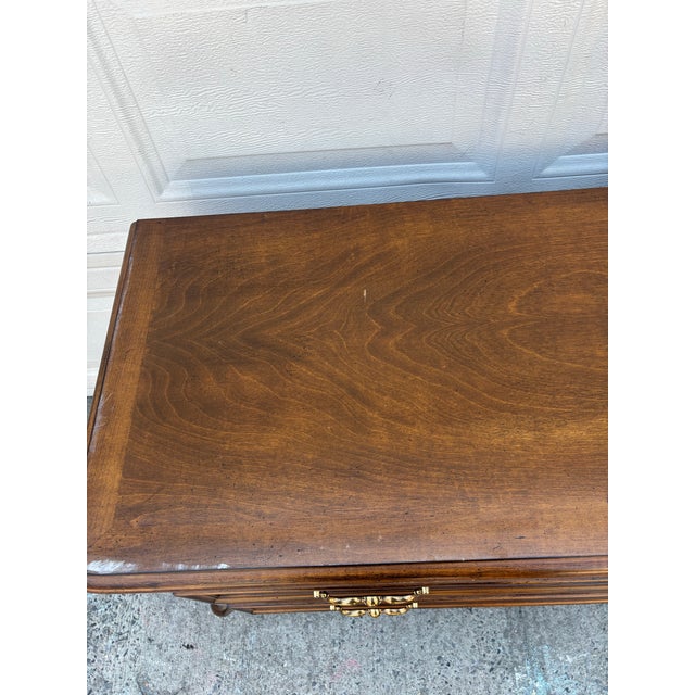 French Provincial Walnut Dresser | Lowboy Chest | Louis XV Style Vintage Wood Dresser | Tv Stand | Traditional Bedroom Storage Furniture For Sale - Image 10 of 12
