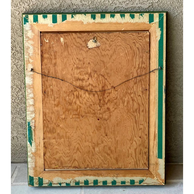 Mid 20th-Century Framed Oil on Board Stylized Botanical Painting For Sale - Image 10 of 18