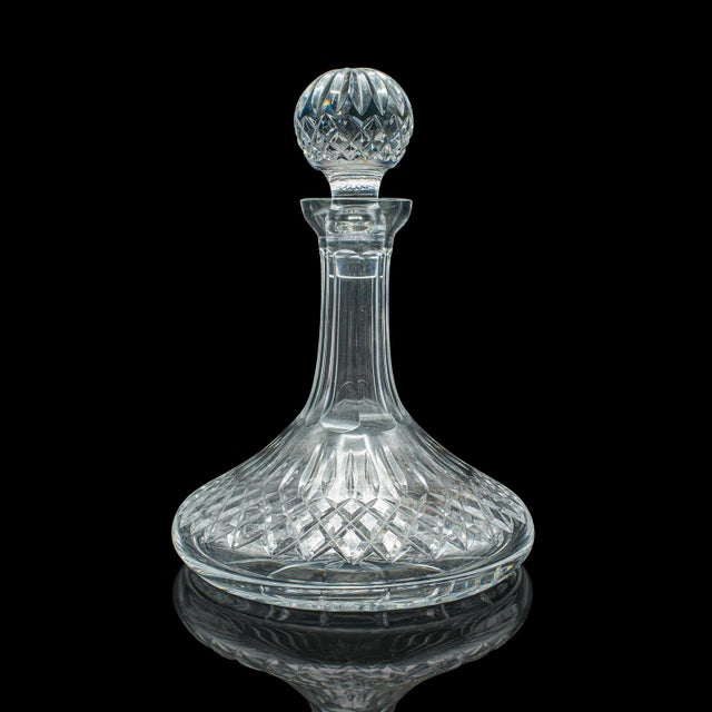 1960s Vintage Ship's Merlot Decanter, English Crystal Glass, Wine, Spirit, Mid Century For Sale - Image 5 of 12