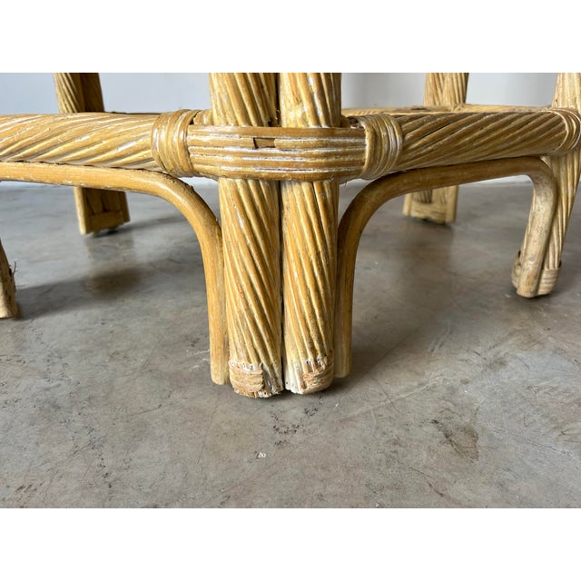 McGuire Style Cerused Twisted Rattan Dining Table Base Chairish