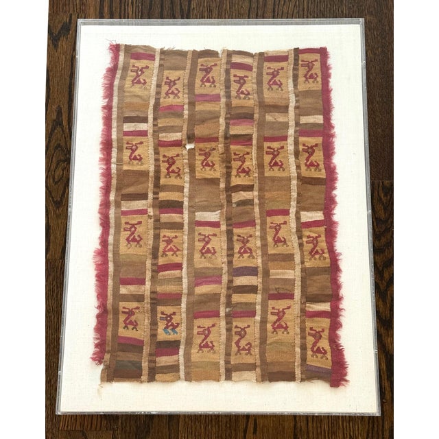 A well preserved and rare pictorial antique pre-Columbia textile panel from Chimu culture. Located in Northern Coast of...