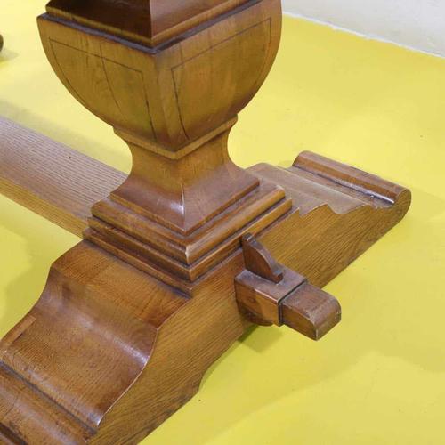 Wood Table with Double Turned Base For Sale - Image 6 of 12