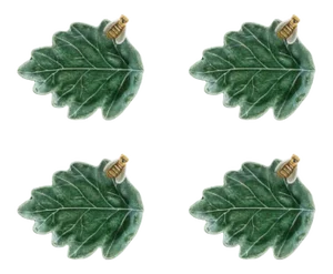 Bordallo Pinheiro Countryside Leaves Oak Tree Leaf With Bee, Set of 4