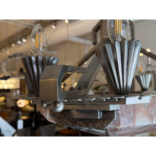 1920s French Art Deco Chandelier For Sale - Image 11 of 12