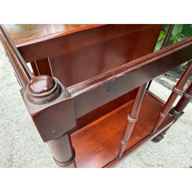 Vintage Faux Bamboo Burl-Top Magazine Rack Side Table For Sale - Image 13 of 14
