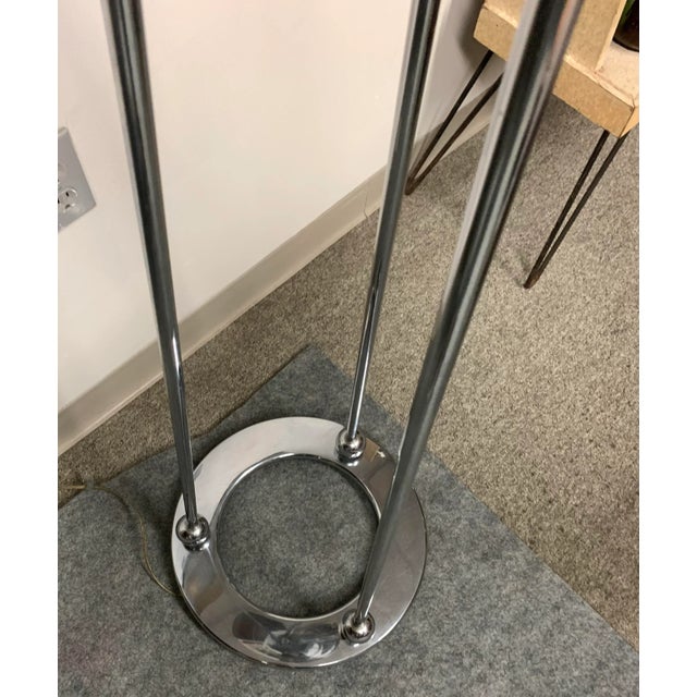 1980s Casella Lighting Olympiad Torchiere Chrome Floor Lamp For Sale - Image 5 of 8