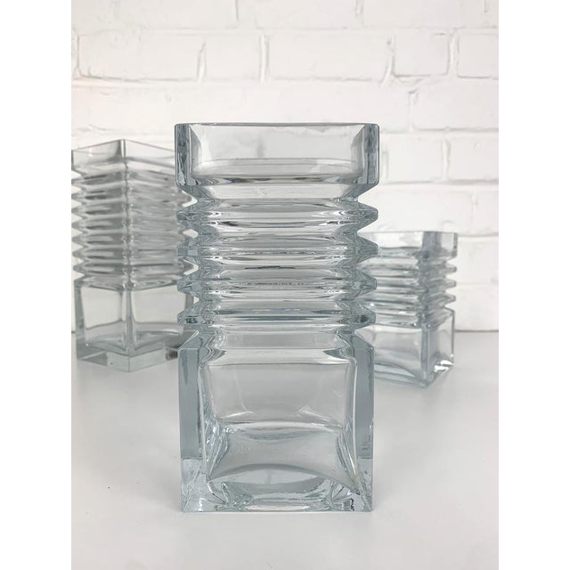Glass Accordion Vases by Tamara Aladin for Riihimäki Lasi, Finland, 1971, Set of 3 For Sale - Image 7 of 15