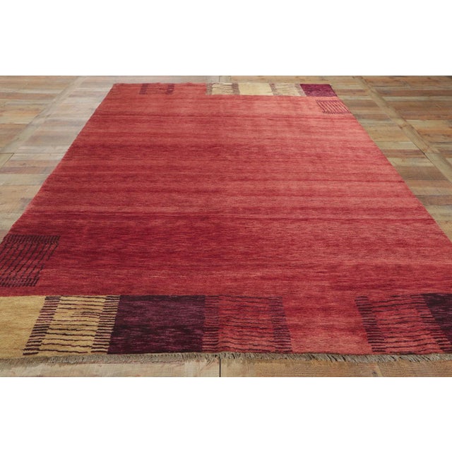 Textile Vintage Pakistani Red Area Rug - 06'02 X 09'05 For Sale - Image 7 of 8