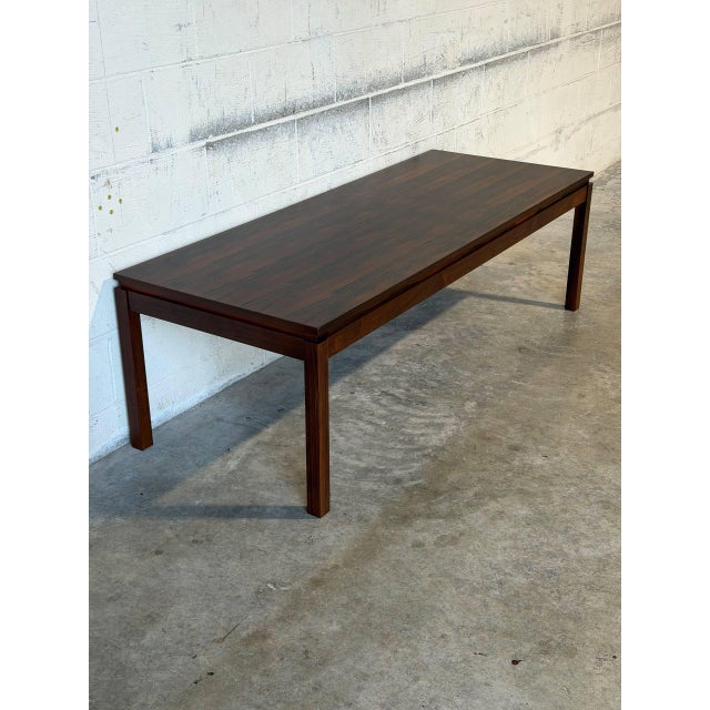 Minimalist Long Rectangular Rosewood Coffee Table Danish Vintage Mid-Century Modern 1960s For Sale - Image 10 of 12