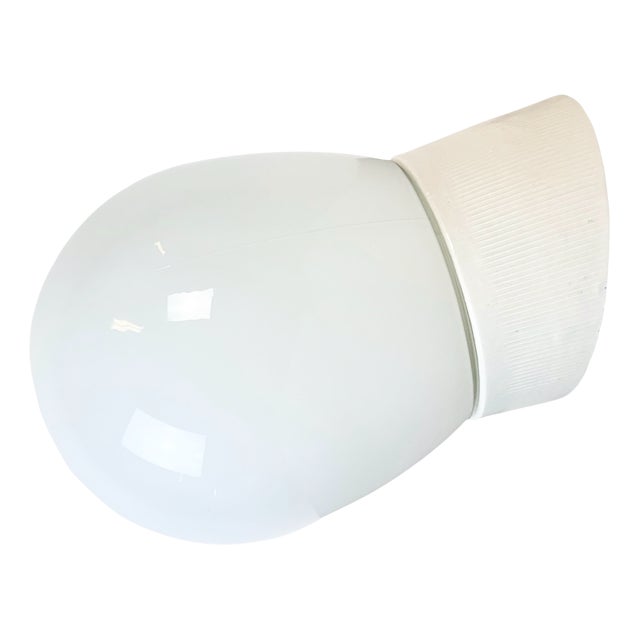 Vintage White Porcelain Wall Light, 1970s For Sale