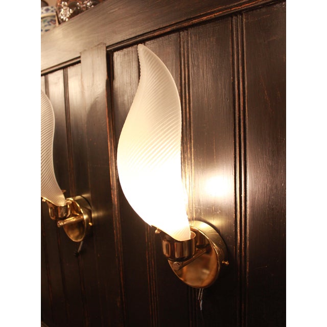 Murano Glass Leaf Wall Sconce, 1990s For Sale - Image 4 of 7
