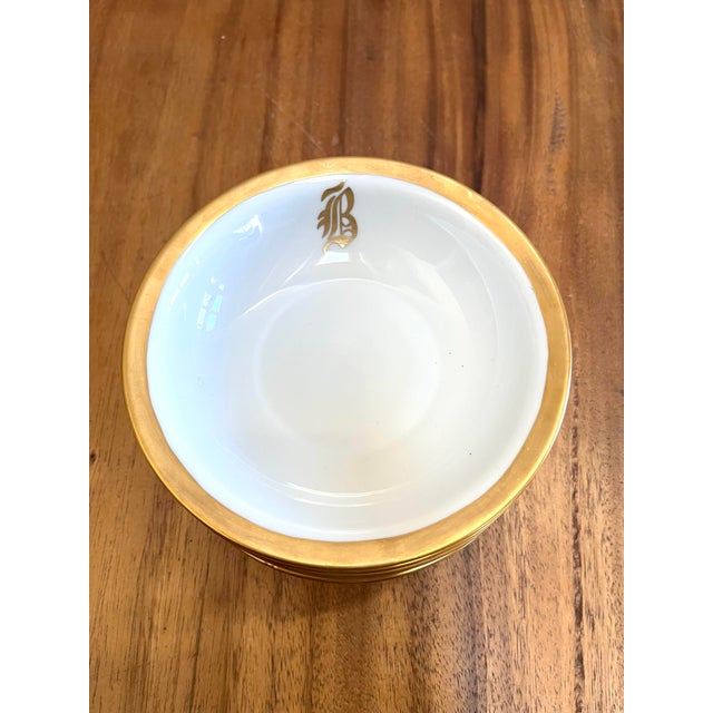 Metal Rosenthal Small Porcelain Bowls With Handpainted 24k Gold B Initial and Wide Trim - Set of 12 For Sale - Image 7 of 10