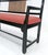 Red Vintage Black Lacquer Red Upholstery Bench w/ Arms Slotted Back MINT For Sale - Image 8 of 11