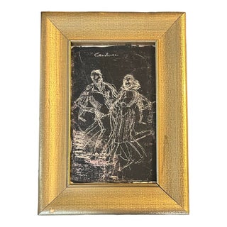 1970’s Original Abstract Dancing Figures Etching For Sale