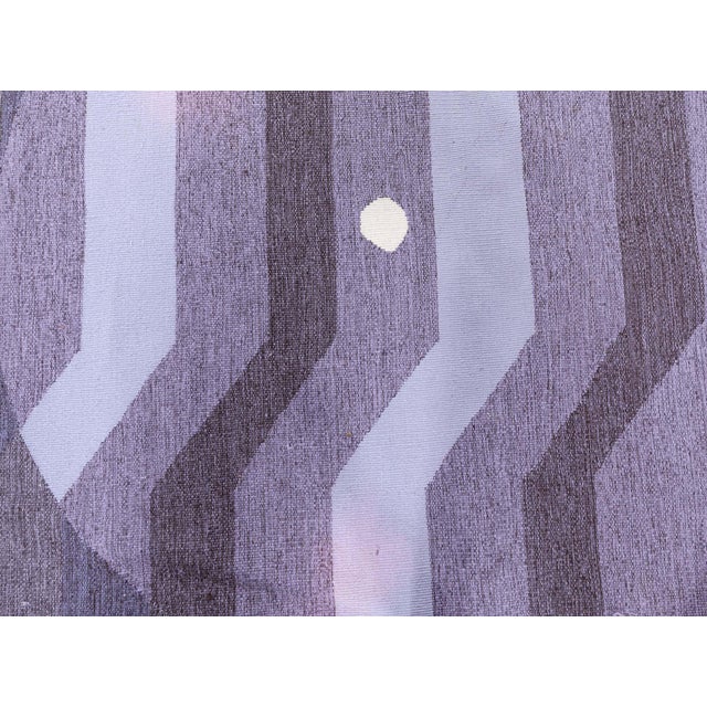 Modern Deco Flat Weave Wool Runner Inspired by Frank Lloyd Wright ze: 5'3" × 19'6" (160 × 594 cm) Age: New Color: Beige,...