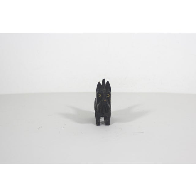 Mid 20th Century Vintage Hand Carved Wood Scottie Dog Figurine Canine Folk Art For Sale - Image 5 of 10