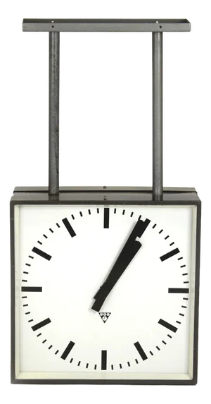 Large Double-Sided Railway Clock from Pragotron, 1980s