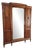 French Art Nouveau Wardrobe with Mirror in Walnut and Oak, 1890s For Sale